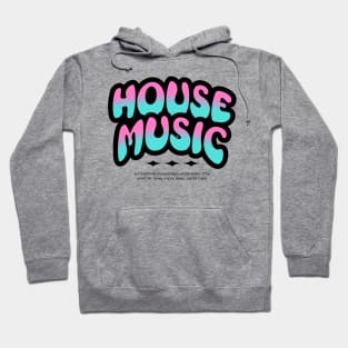 HOUSE MUSIC  - Bubble Outline Two Tone (black/pink/blue) Hoodie